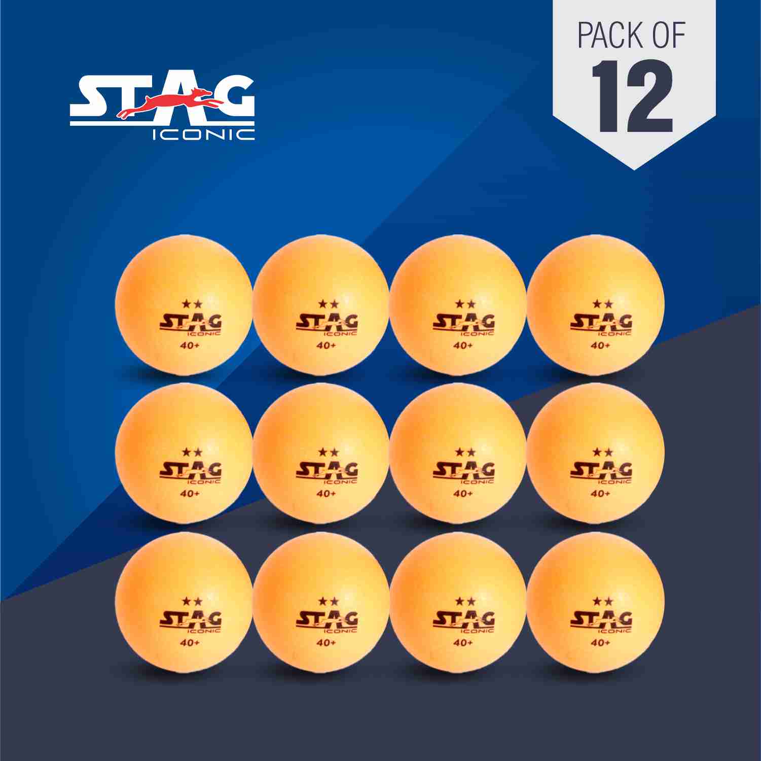 Stag 2 Star Table Tennis (T.T) Balls| Advanced High Performance 40+mm Ping Pong Balls for Training, Tournaments and Recreational Play| Durable for Indoor/Outdoor Game