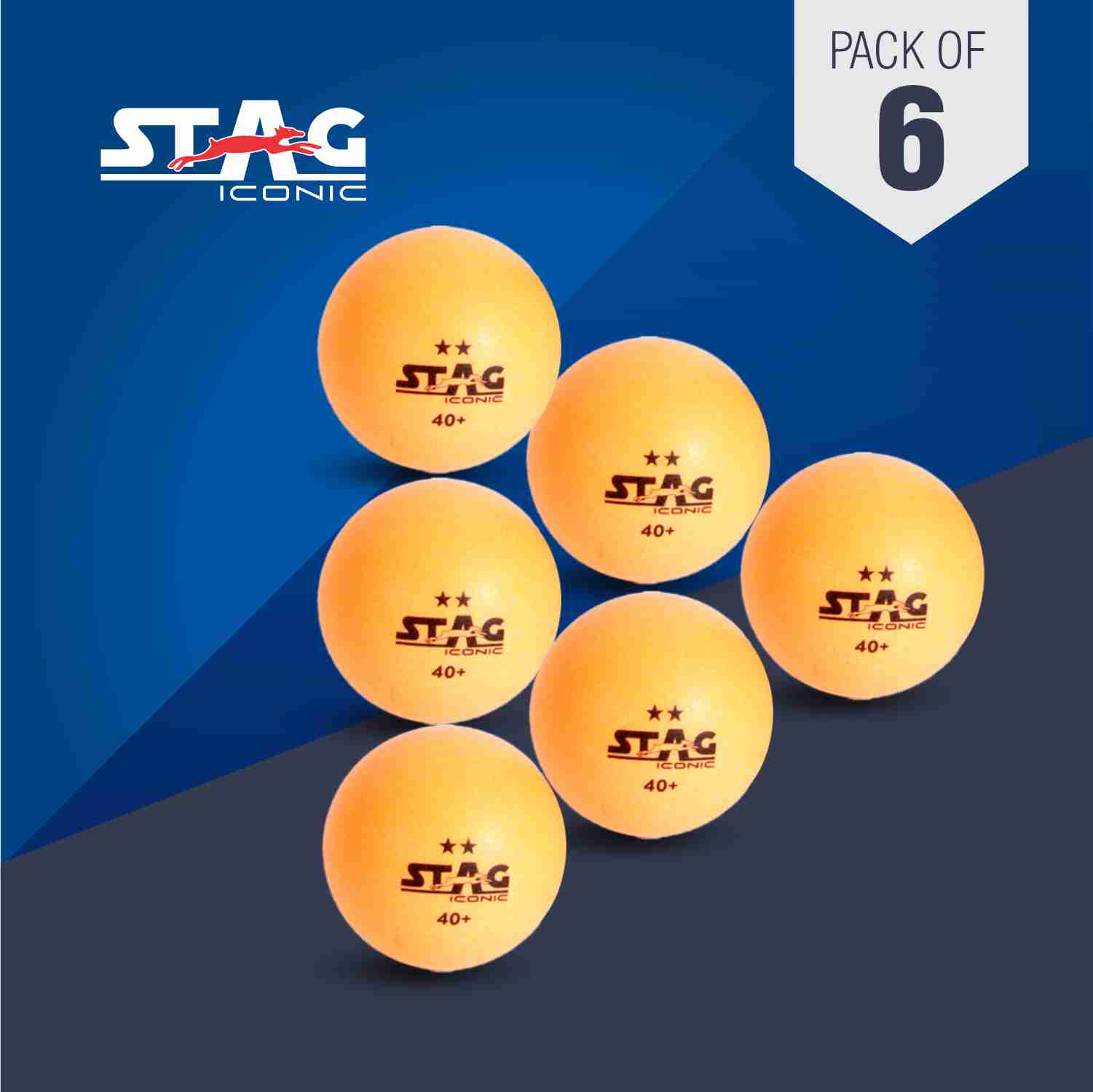 Stag 2 Star Table Tennis (T.T) Balls| Advanced High Performance 40+mm Ping Pong Balls for Training, Tournaments and Recreational Play| Durable for Indoor/Outdoor Game