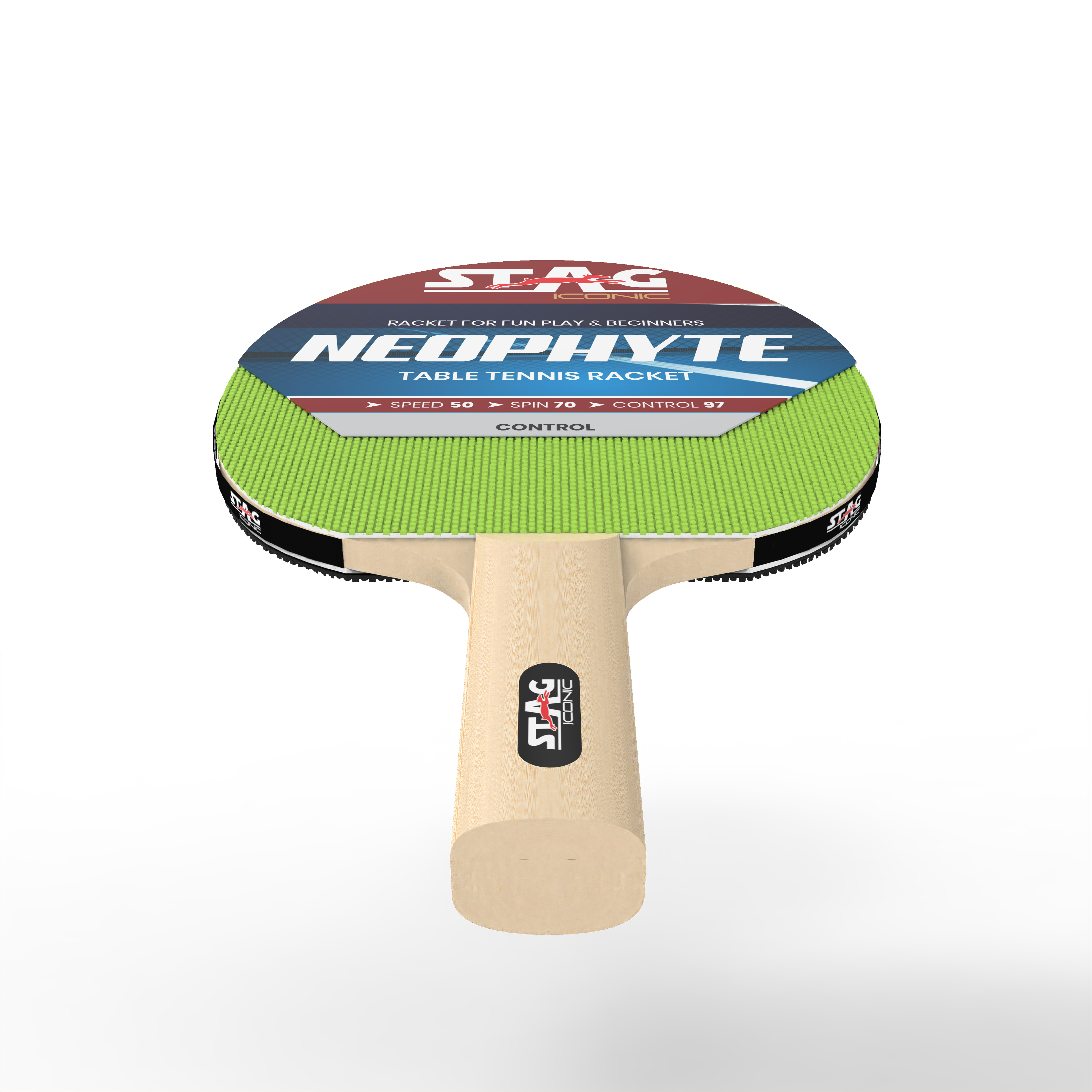 Stag Iconic 2024 Neophyte Series Table Tennis Racquet | Beginner Play Series T.T Series | Jump into Action with Vibrant, Playful Ping-Pop Colors| Discover Your Element in Table Tennis (Neon/Black)
