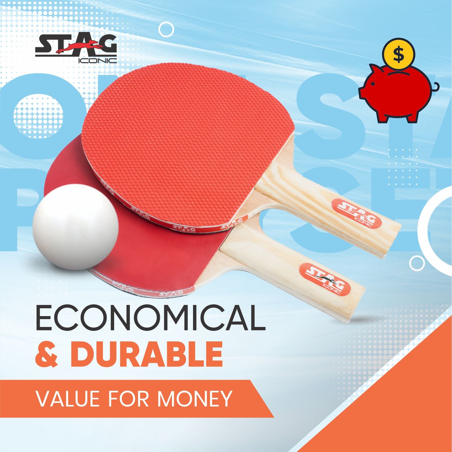 STAG 1 STAR Professional Table Tennis (T.T) Set White