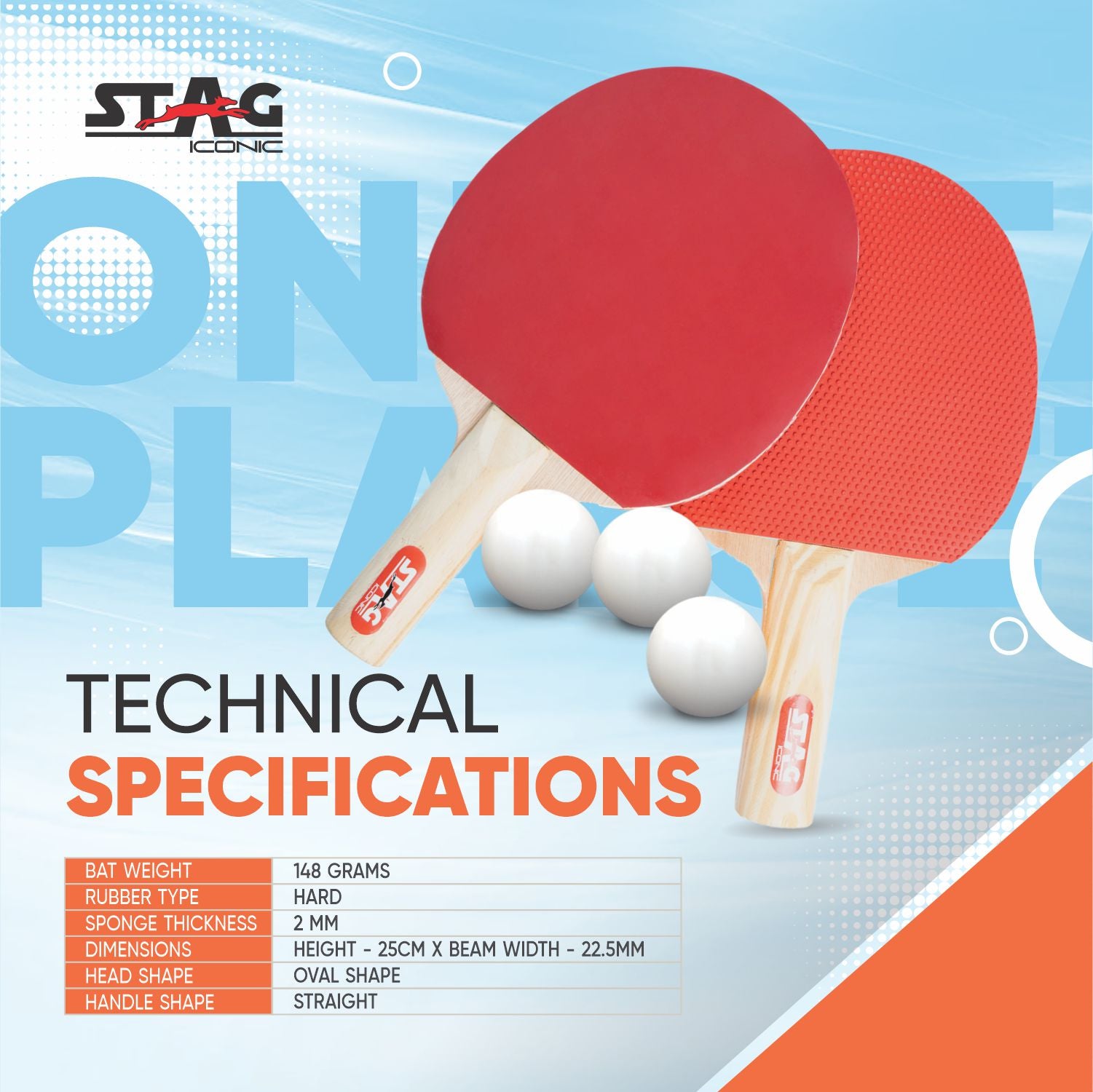 STAG 1 STAR Professional Table Tennis (T.T) Set White