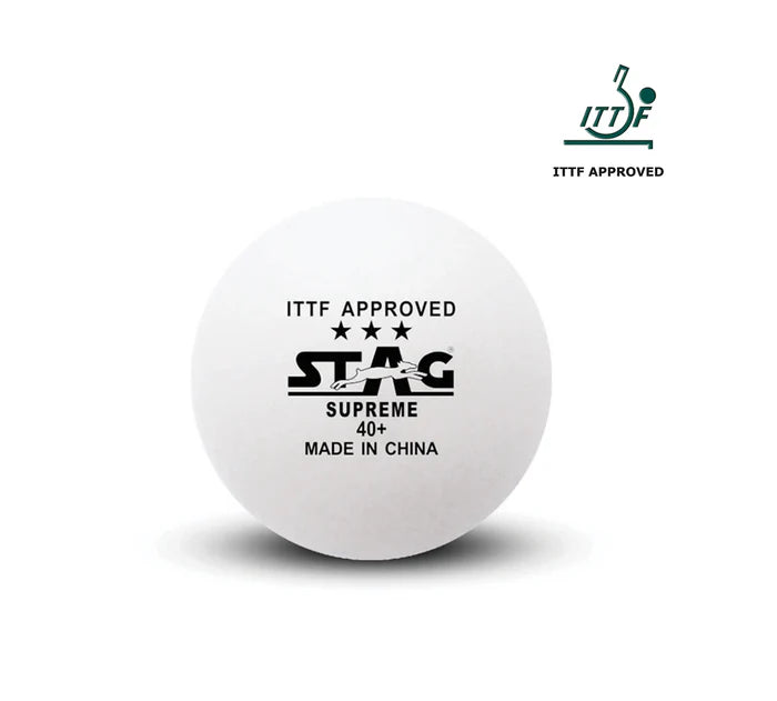Stag 3 Star Supreme Table Tennis ABS Balls (White)