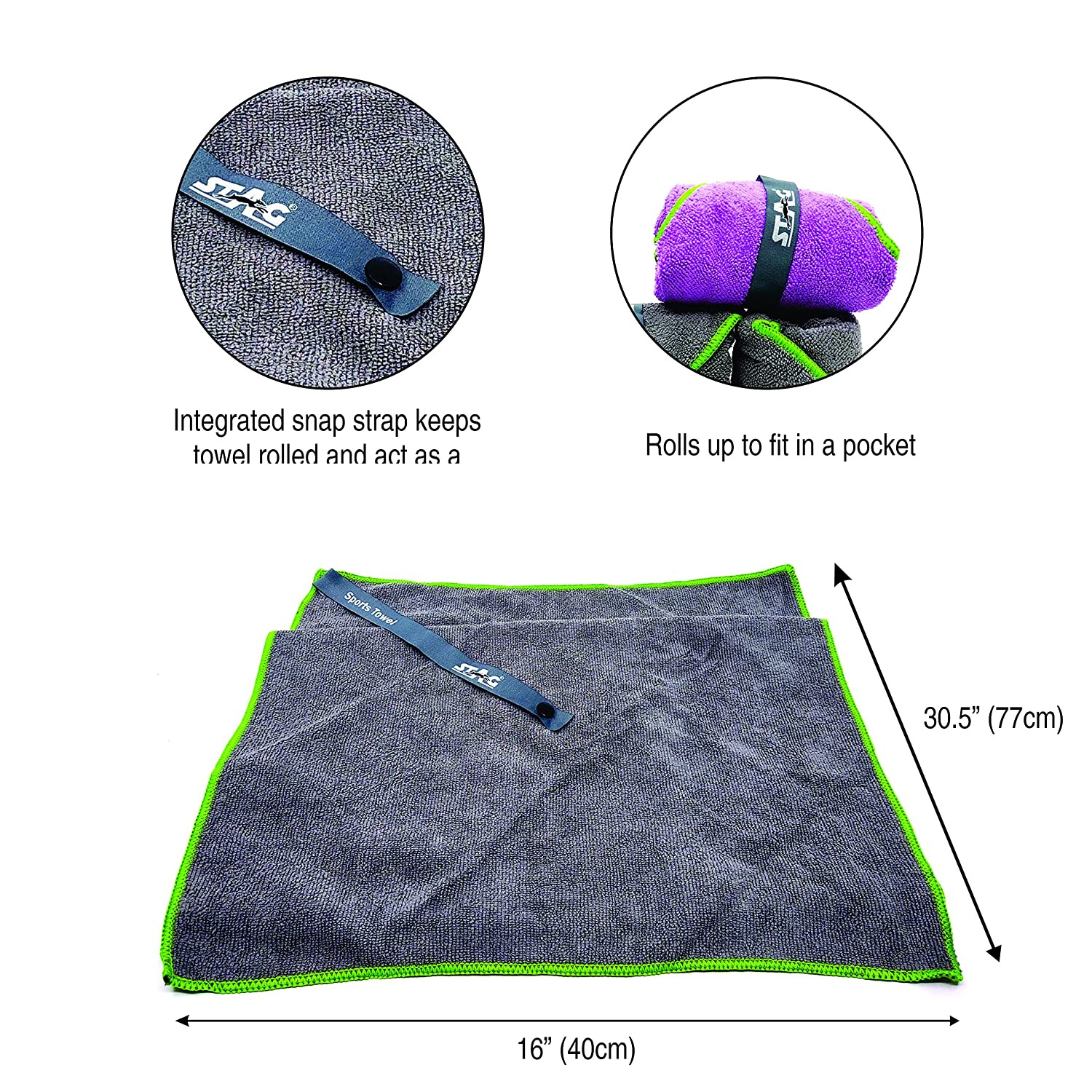 Stag Super Soft Microfiber Hand Towels, Gym & Workout Towels Pack of 1