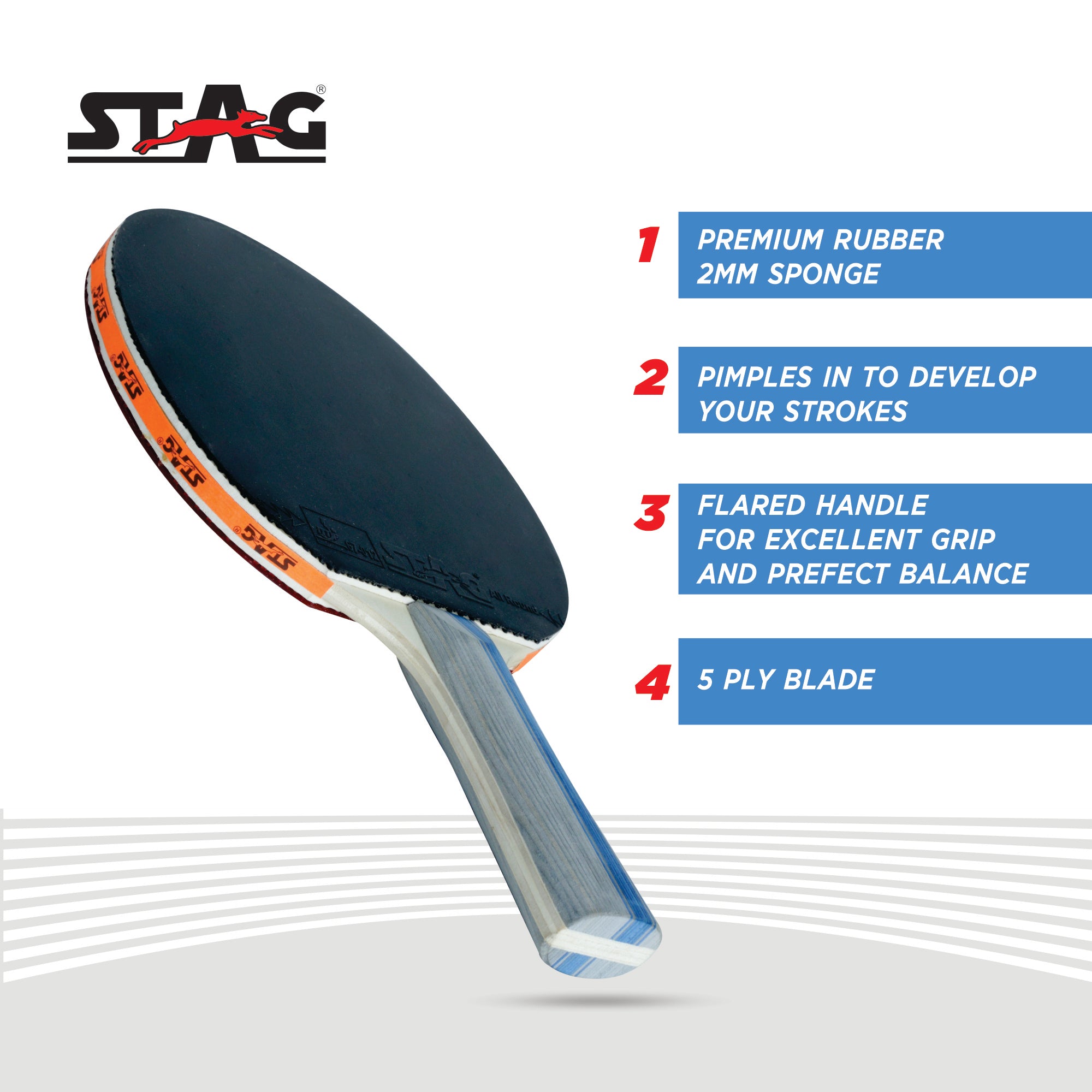 Stag All Round Advanced Series Table Tennis (T.T) Racquet