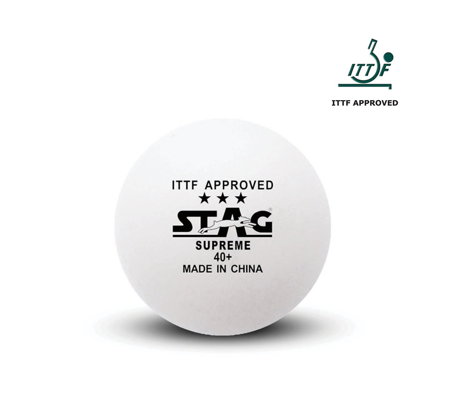 Stag 3 Star Supreme Table Tennis ABS Balls (White)