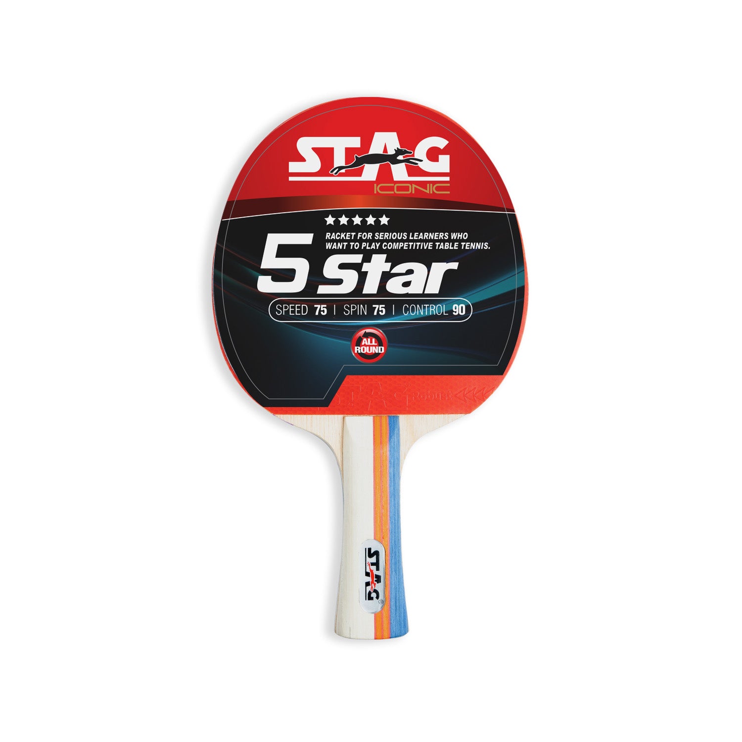 STAG 5 Star Table Tennis (T.T) Racquet|Beginner-Intermediate Series T.T Racquet