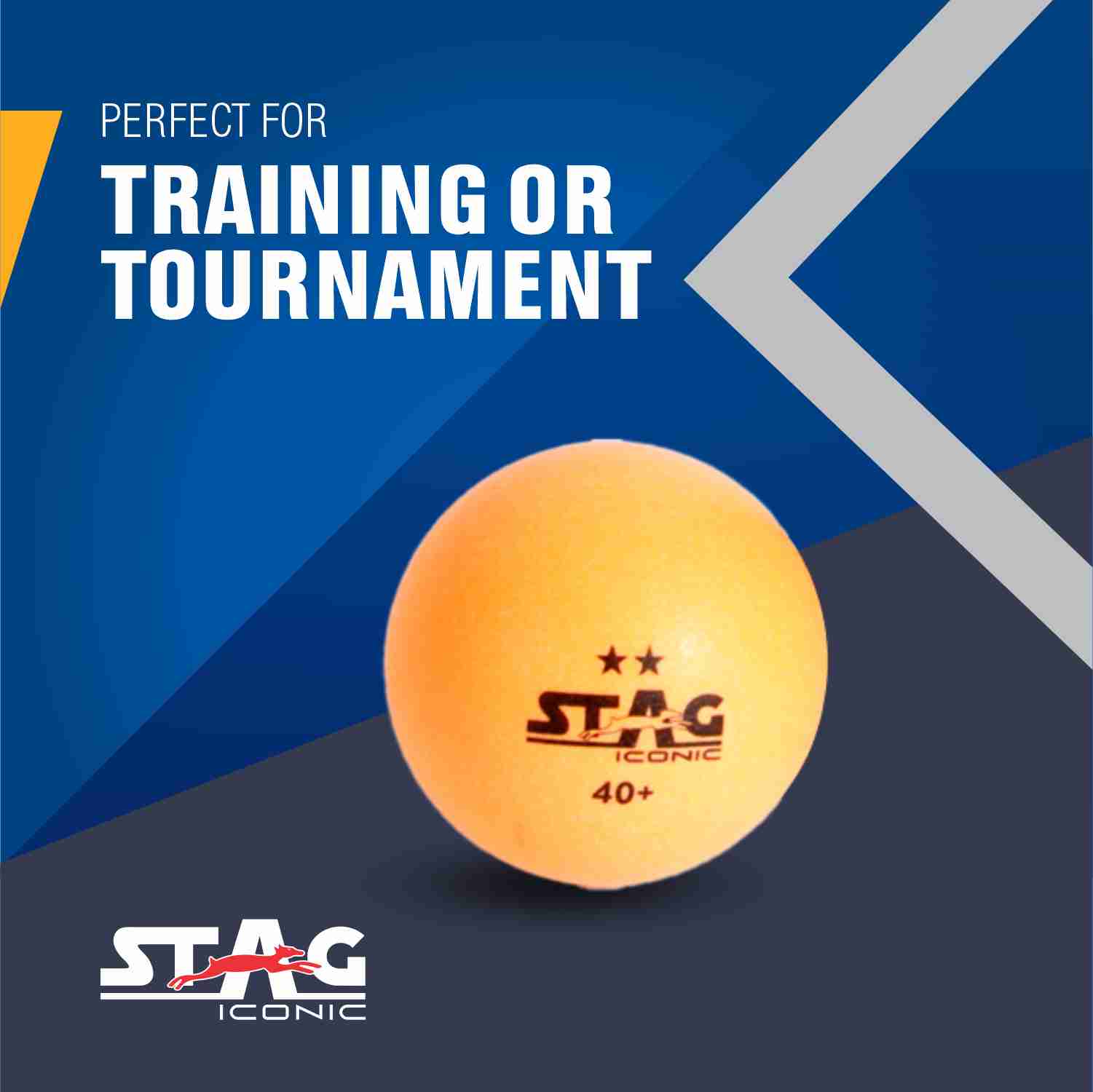 Stag 2 Star Table Tennis (T.T) Balls| Advanced High Performance 40+mm Ping Pong Balls for Training