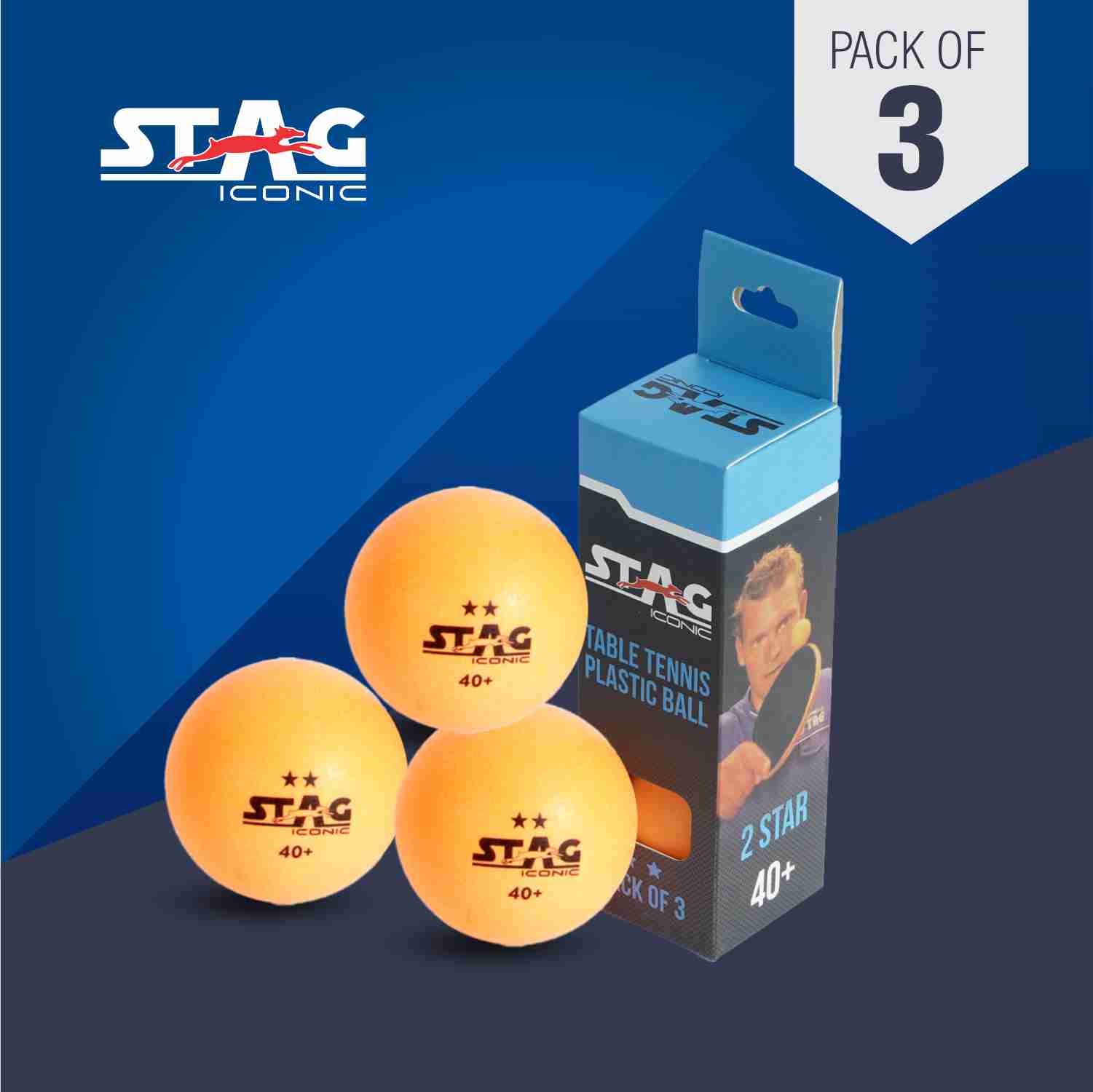 Stag 2 Star Table Tennis (T.T) Balls| Advanced High Performance 40+mm Ping Pong Balls for Training