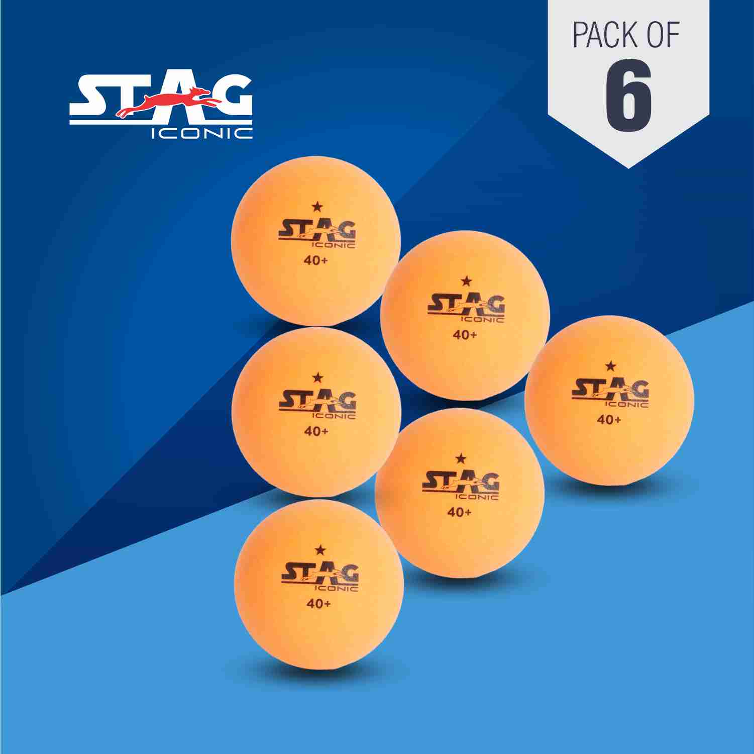 Stag 1 Star Balls Orange (Pack of 6)