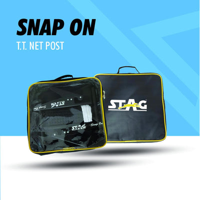 Stag Iconic Professional Grade Table Tennis Snap On Net & Post Set | Quick Easy Assembly with Spring Activated Clamp Net | Indoor & Outdoor Compatible Ping Pong Table Net Post - (Alloy Steel) (Copy) (Copy)