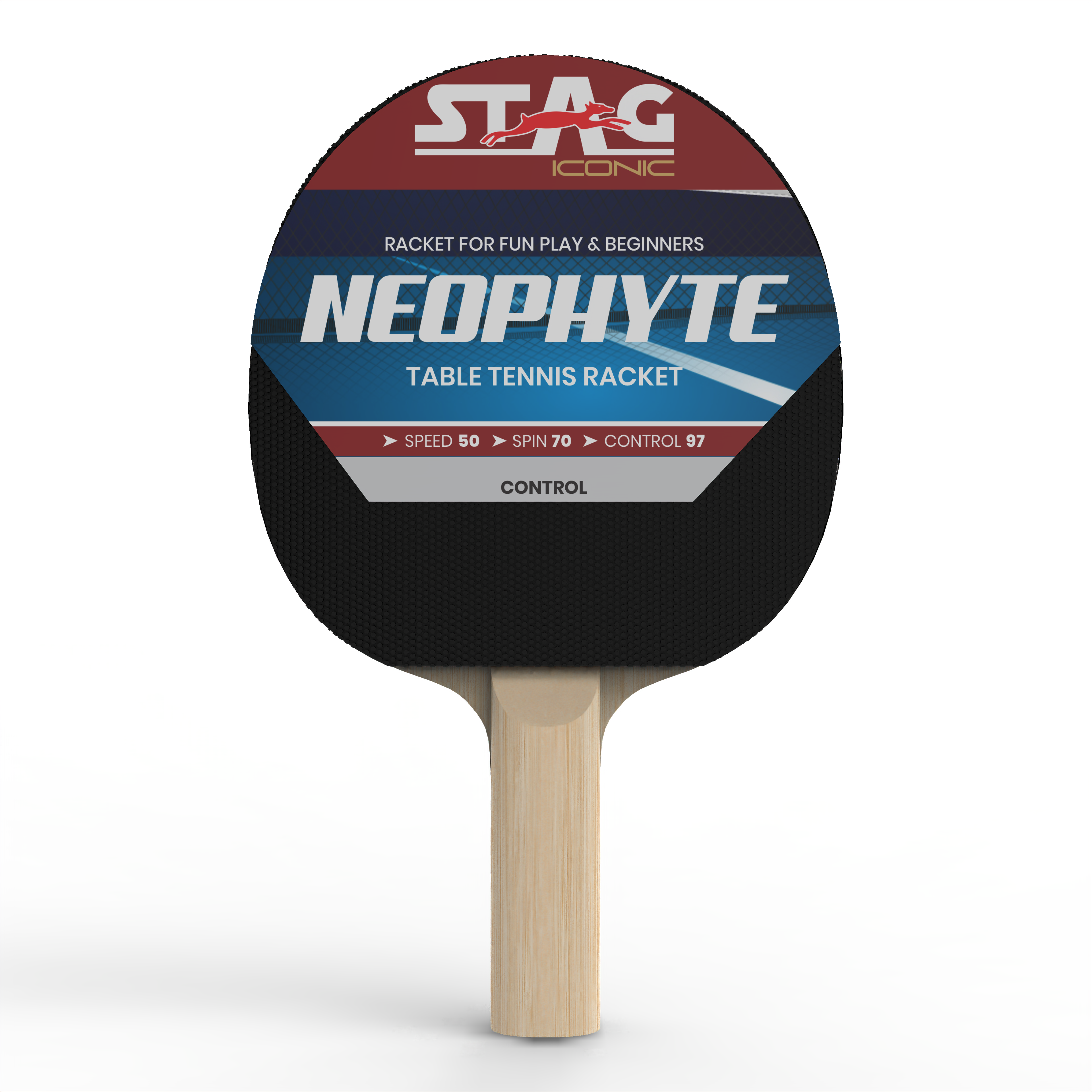 Stag Iconic 2024 Neophyte Series Table Tennis Racquet | Beginner Play Series T.T Series | Jump into Action with Vibrant, Playful Ping-Pop Colors| Discover Your Element in Table Tennis (Neon/Black)