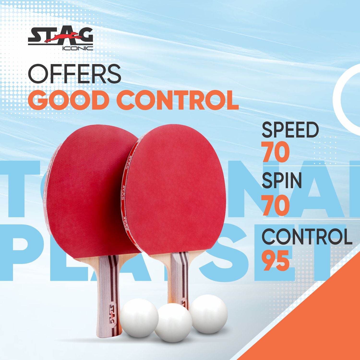 STAG Tournament Professional Table Tennis (T.T) Set White