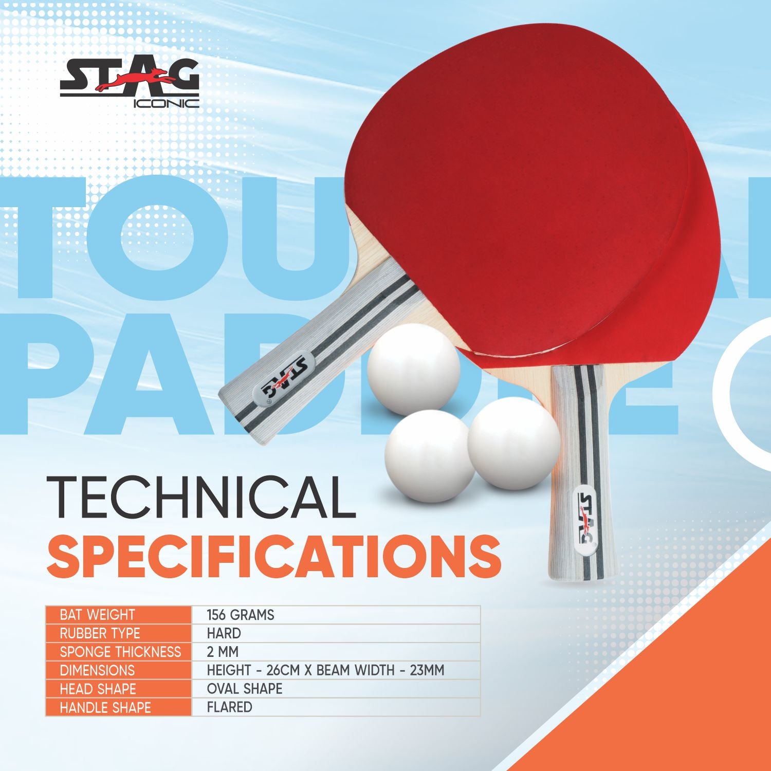 STAG Tournament Professional Table Tennis (T.T) Set White