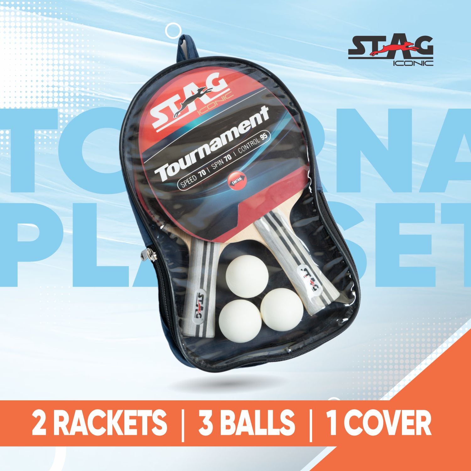 STAG Tournament Professional Table Tennis (T.T) Set White