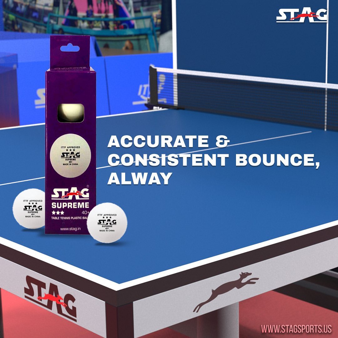 Stag 3 Star Supreme Table Tennis ABS  Balls (White)