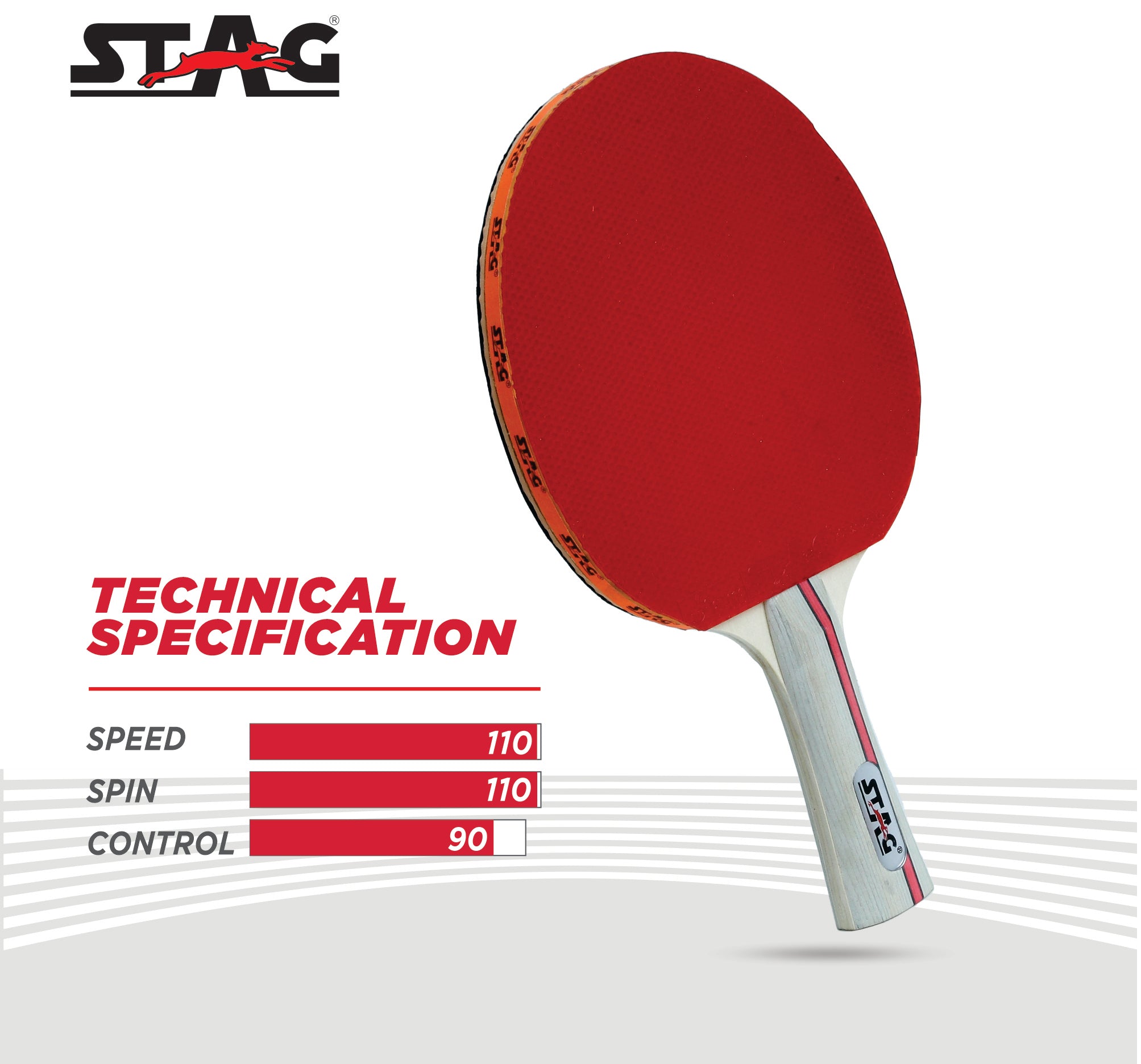 STAG Ninja power Advanced Series Table Tennis (T.T) Racquet| Pro Performance Training T.T Racquet With Deluxe Case