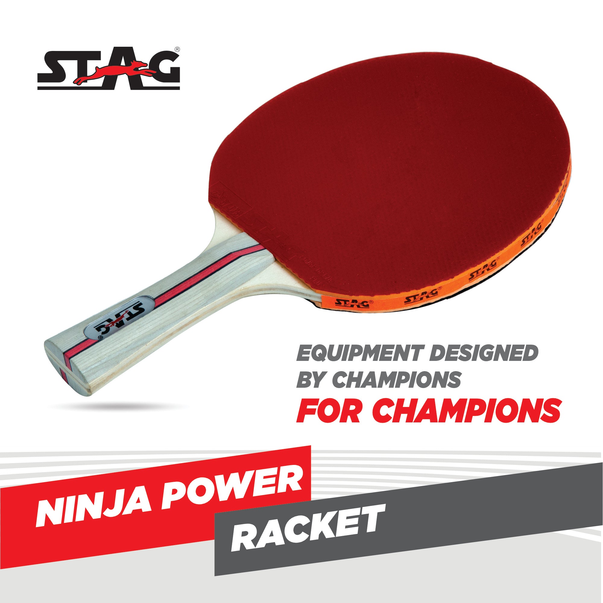 STAG Ninja power Advanced Series Table Tennis (T.T) Racquet| Pro Performance Training T.T Racquet With Deluxe Case