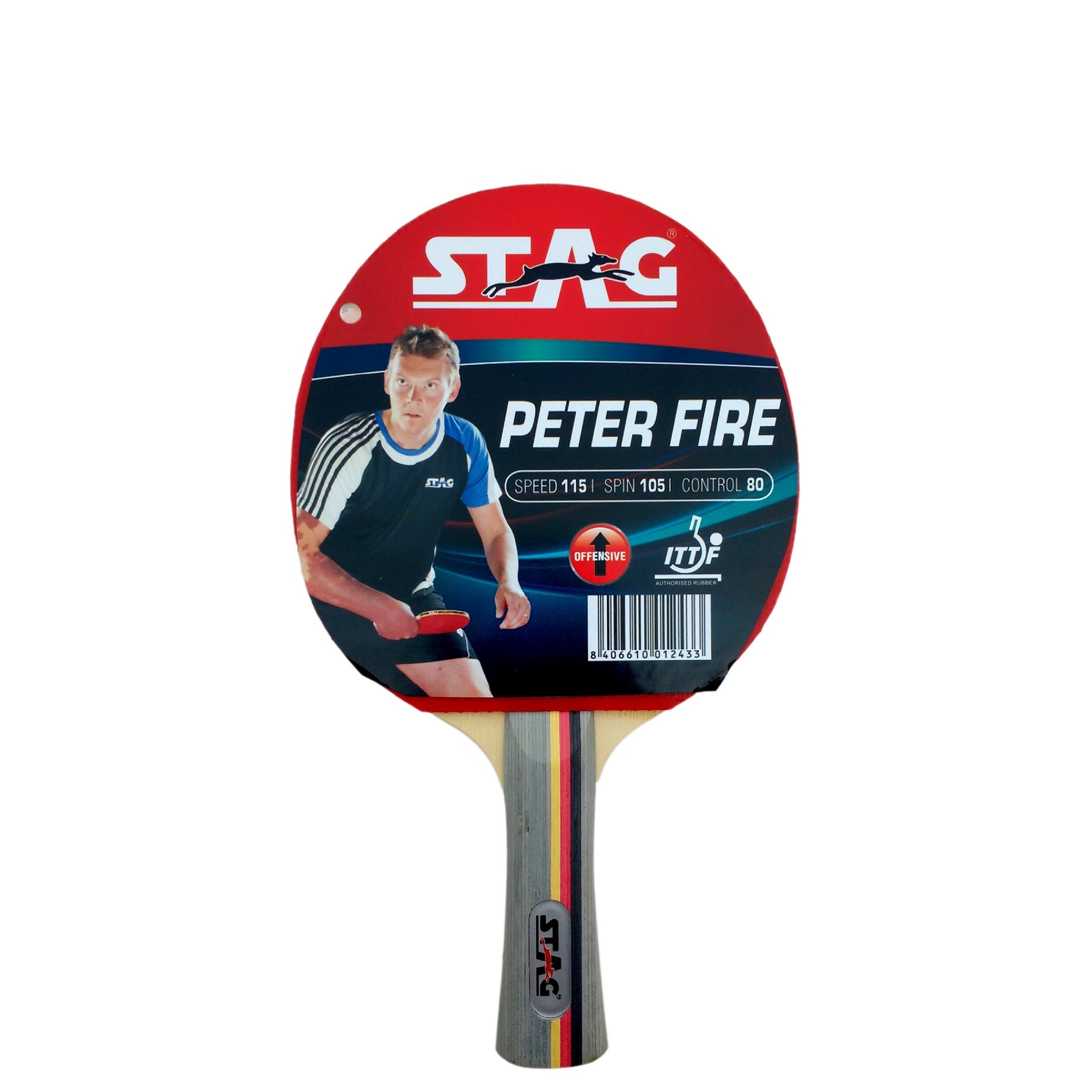 Stag Peter Fire Table Tennis Racquet with wooden box