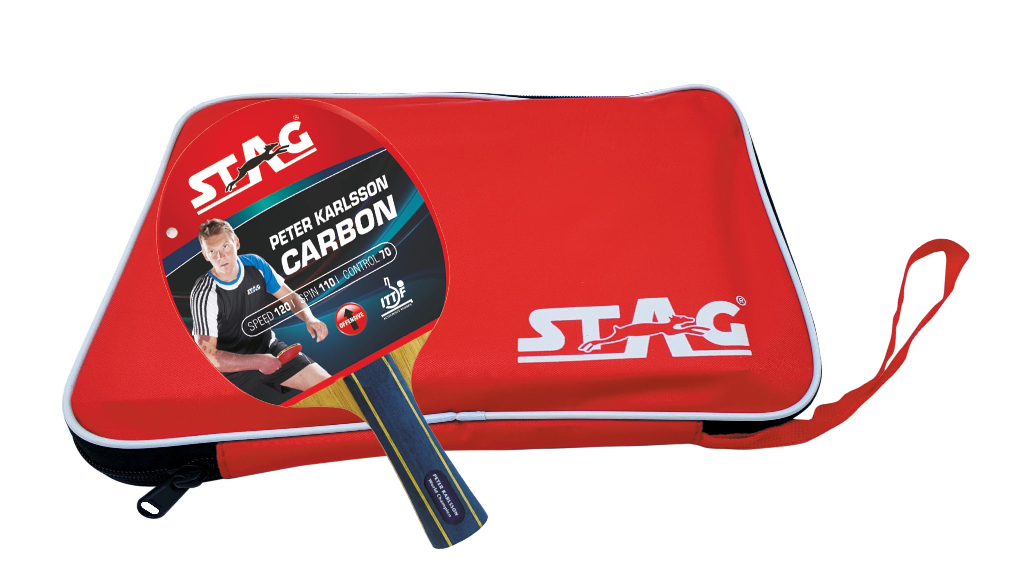 Stag Peter Karlsson Carbon Table Tennis Racket with Deluxe Case